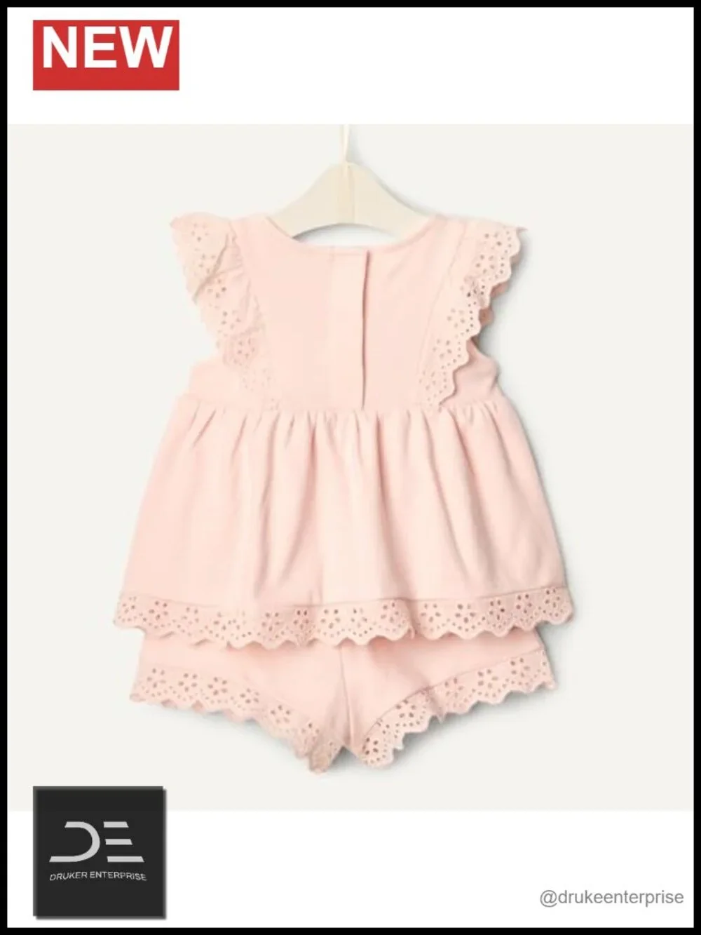 Baby Girls Cotton Eyelet Top & Shorts Play Set, 2pc